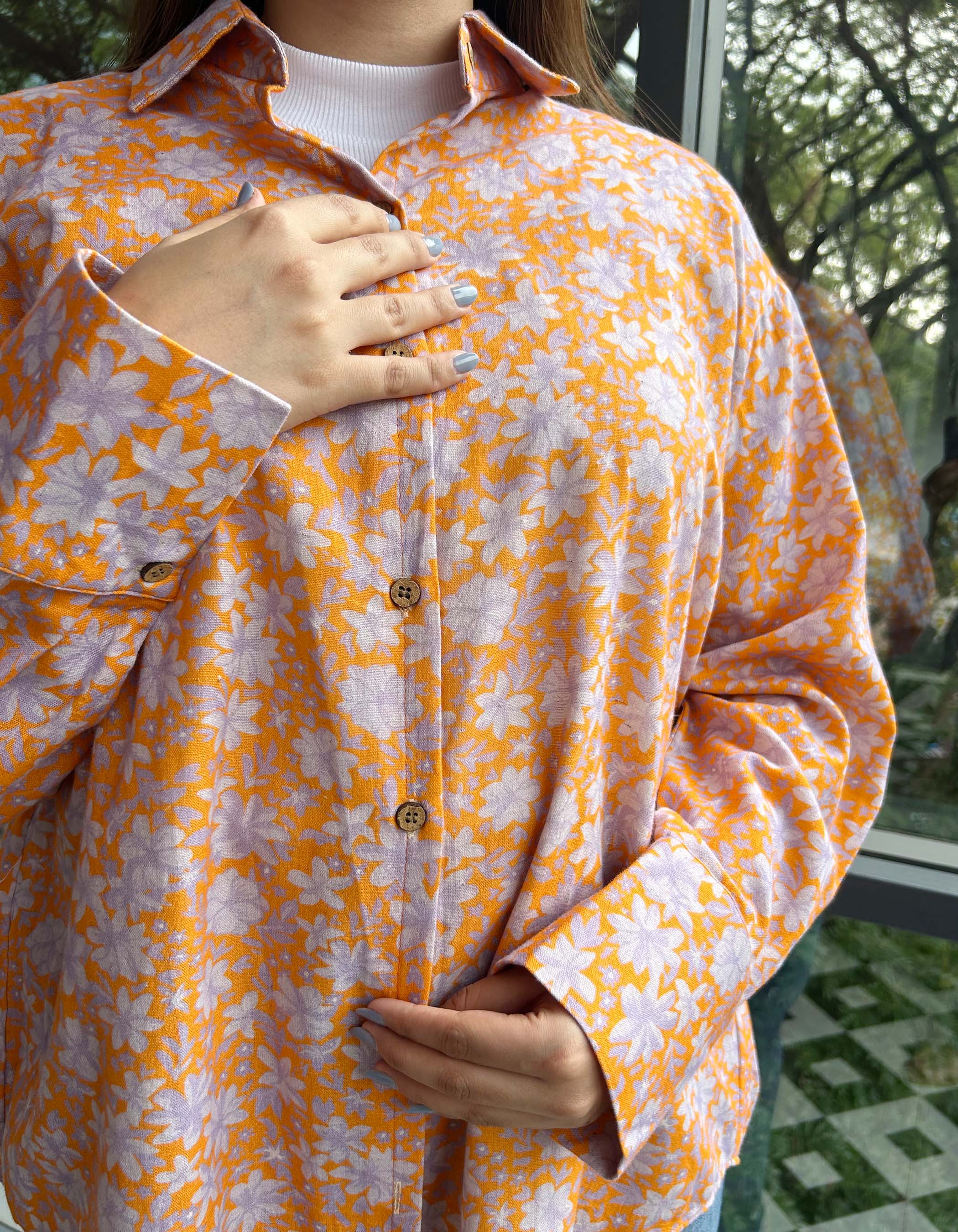 Ditsy Orange Shirt