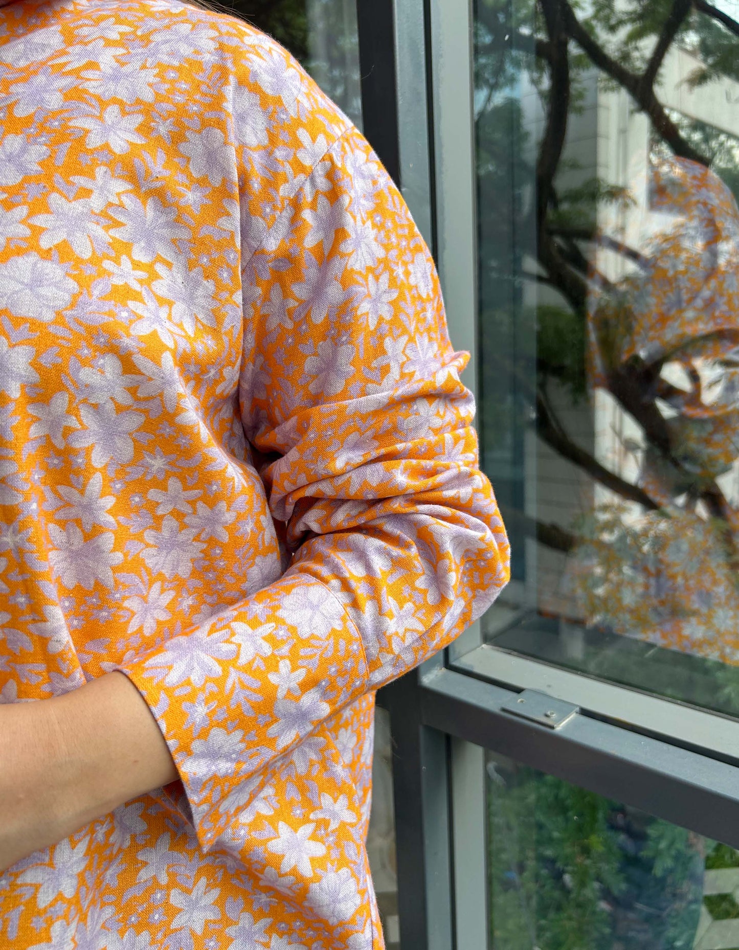 Ditsy Orange Shirt