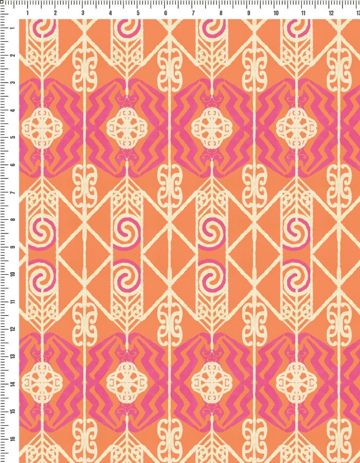 Sunset Serenade Coral in Viscose Crepe