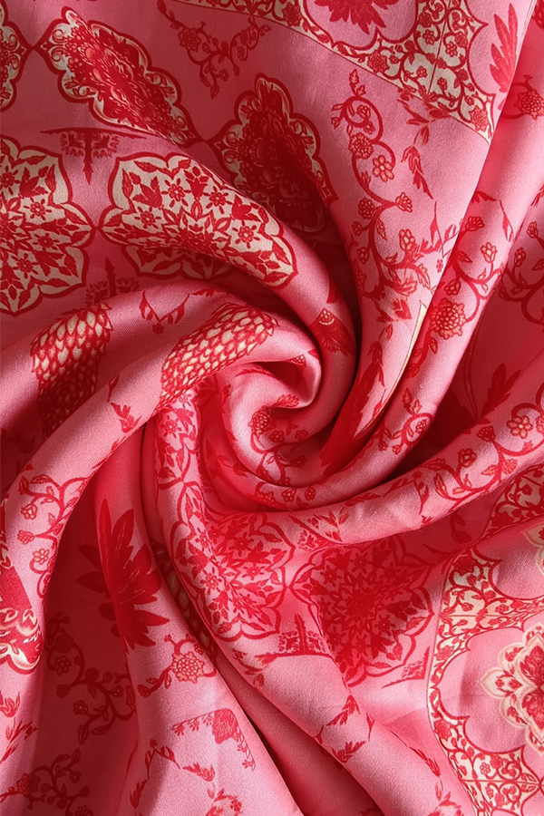 Tile Garden Pink in Cupro Satin (1.5 meters) - 1198 for the entire piece.