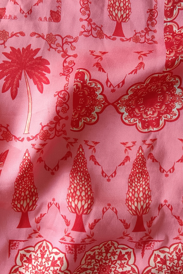 Tile Garden Pink in Cupro Satin (1.5 meters) - 1198 for the entire piece.