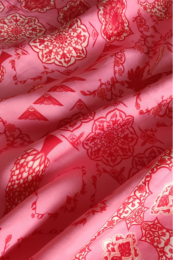 Tile Garden Pink in Cupro Satin (1.5 meters) - 1198 for the entire piece.