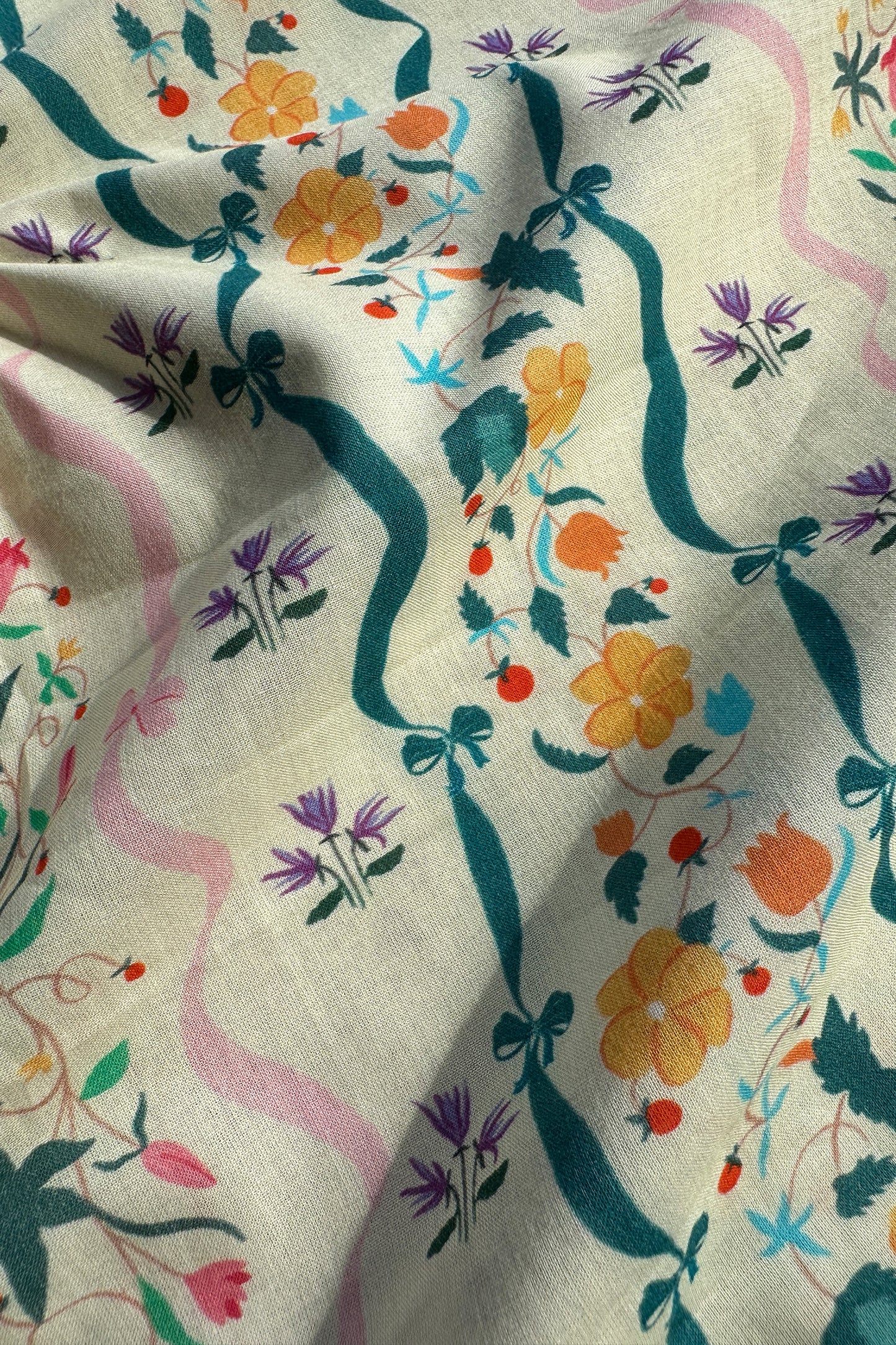 Ribbon Bouquet in Cotton Cambric- 1.5 m (Rs. 973.5 for the entire piece)