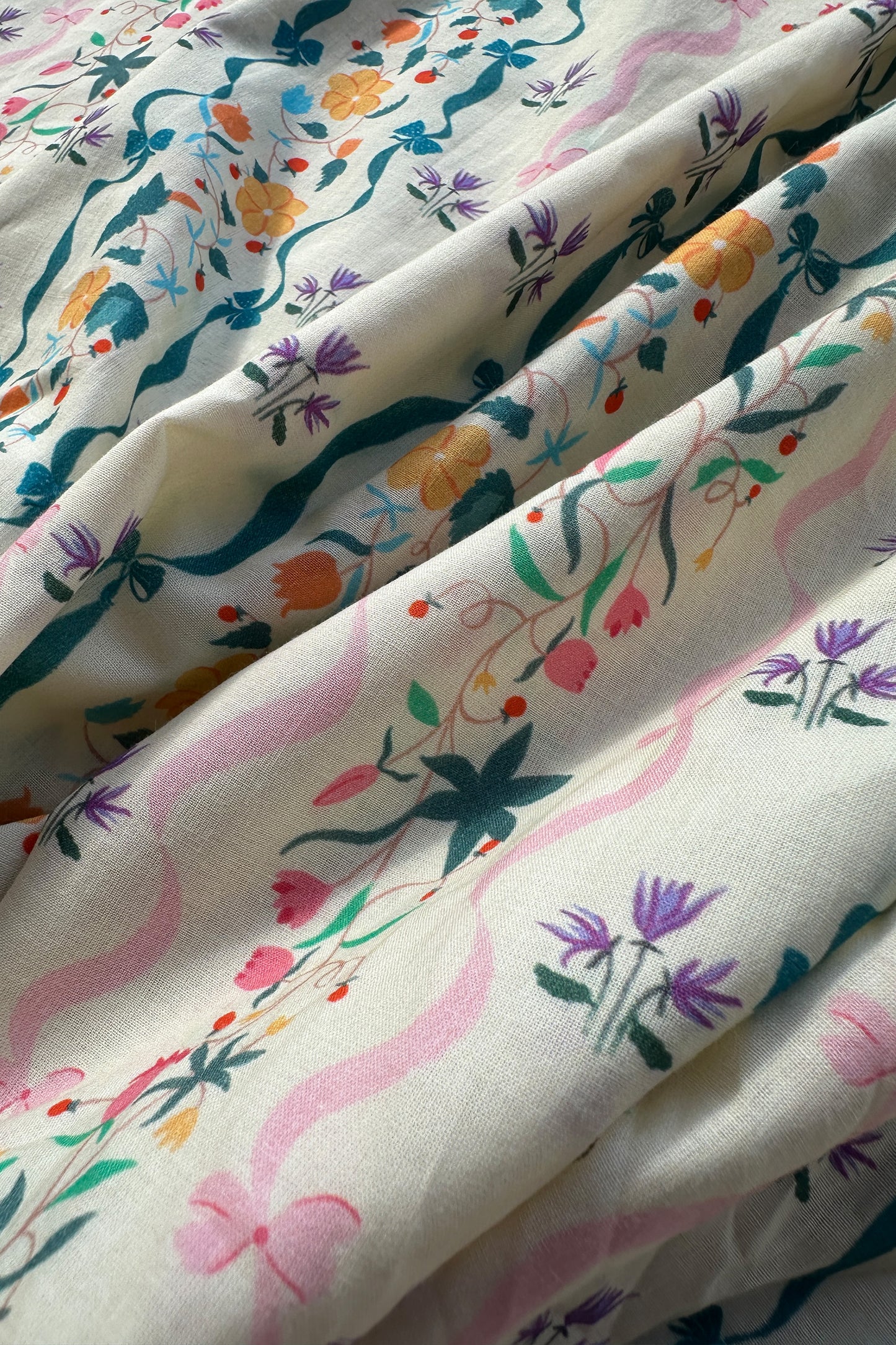 Ribbon Bouquet in Cotton Cambric- 1.5 m (Rs. 973.5 for the entire piece)