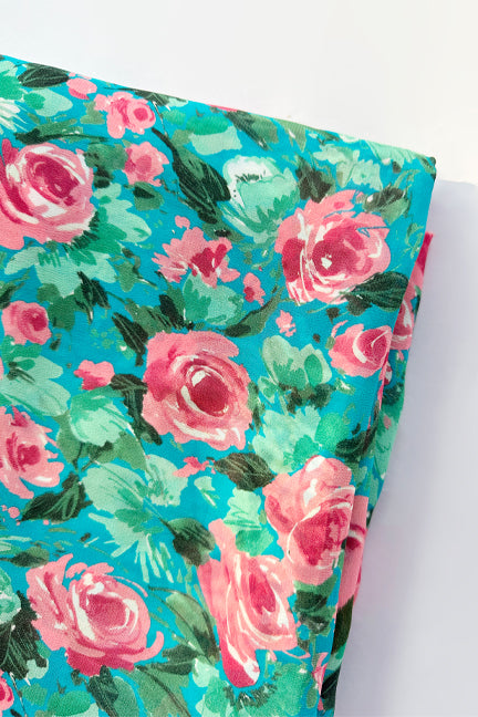 Scalloped Rose Garden Georgette