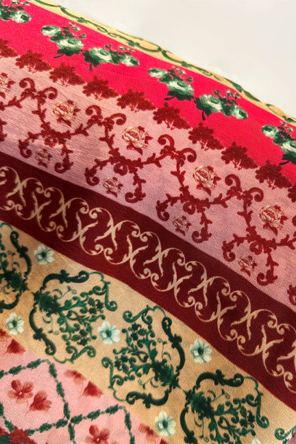 Striped Bouquet Viscose crepe
