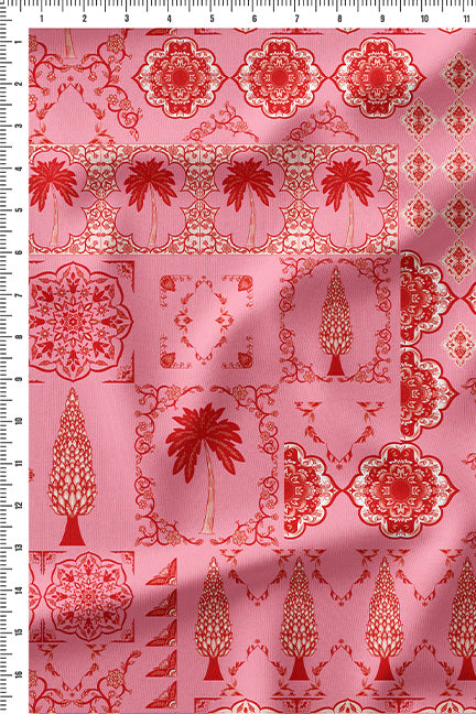 Tile Garden Pink in Cupro Satin (1.5 meters) - 1198 for the entire piece.