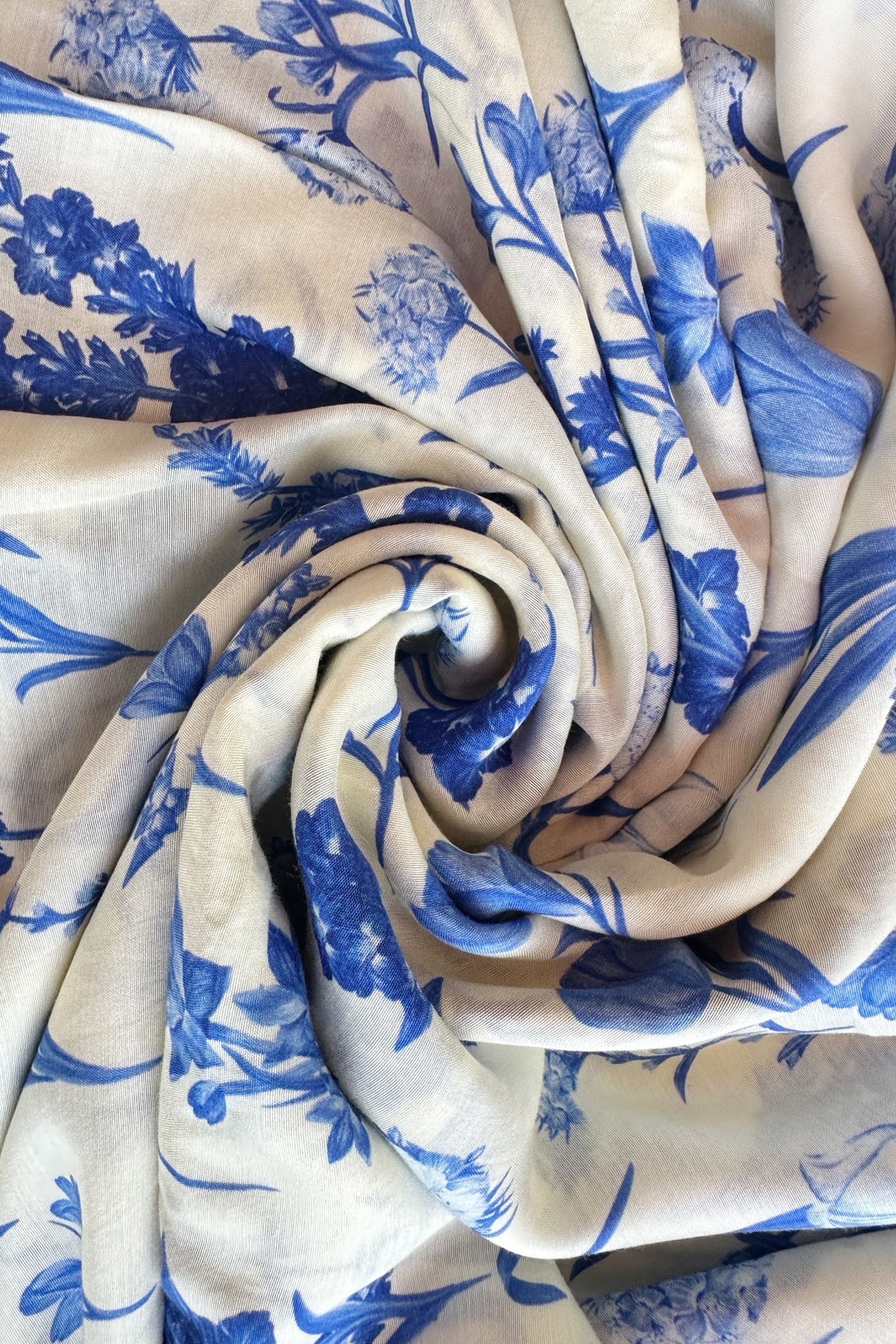 Assorted floral blue in Cotton Mull (2 metres)- 1,140 for the entire piece